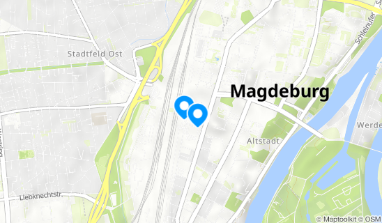 Kartenausschnitt Magdeburg Hbf